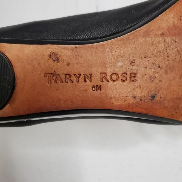 Taryn Rose Paola Soft Leather Cap Toe Ballerina Pumps 6 - Picture 9 of 11